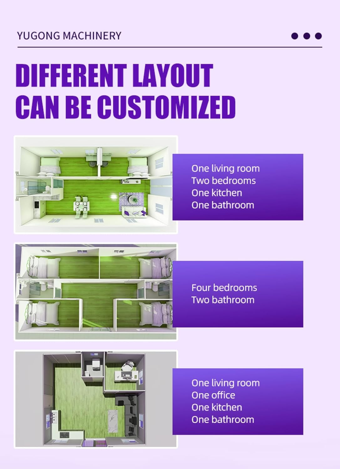 Prefab Tiny Homes for Sale with 2-3 Bedroom Kitchen & Bathroom – Modular Foldable Expandable Container Home, Custom Modern Luxury Villa, Tiny Houses to Live in for Adults, Mobile Living or Rental Use