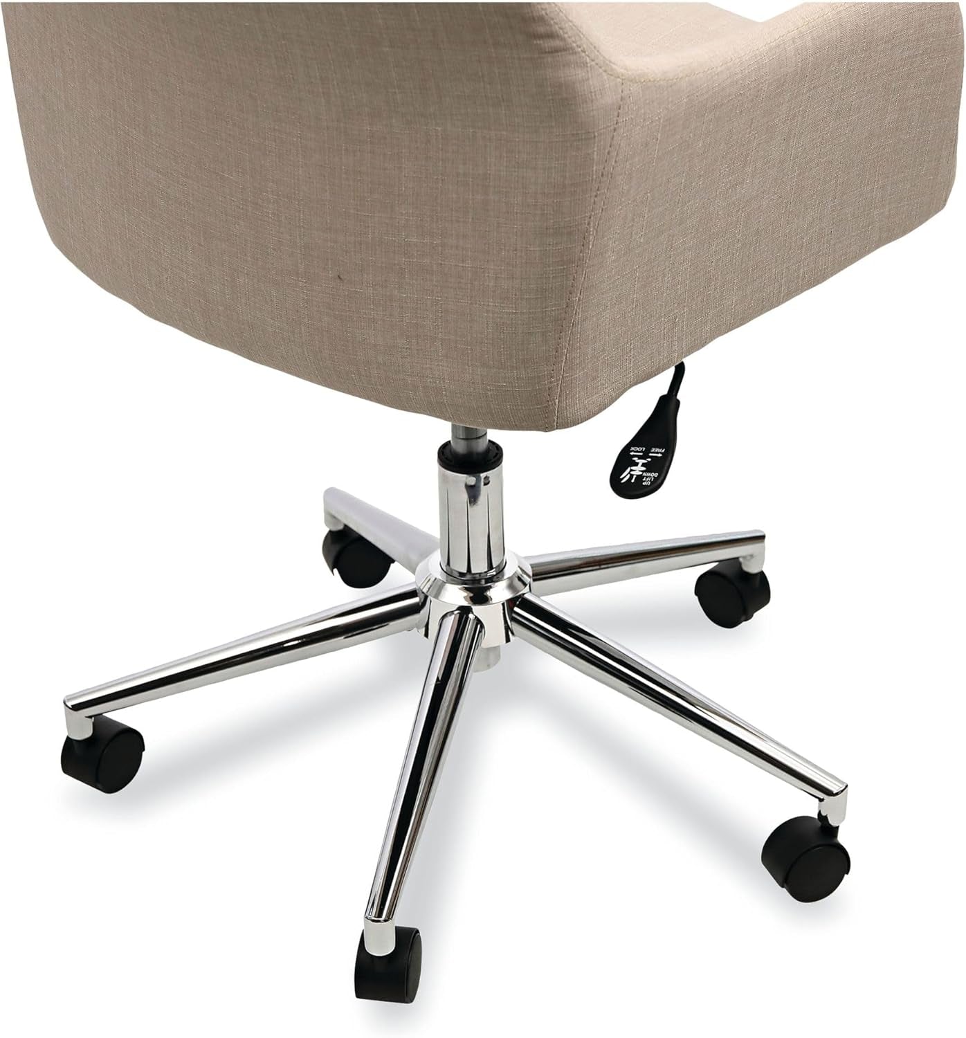 Workspace by  Mid-Century Task Chair, Supports up to 275 Lb, 18.9" to 22.24" Seat Height, Cream Seat, Cream Back