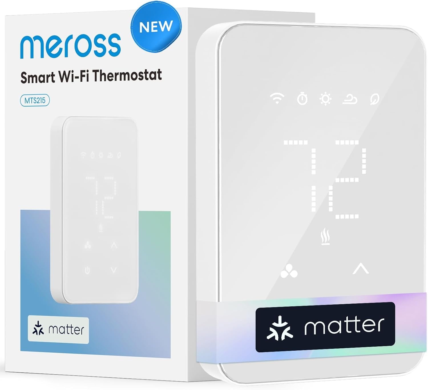 Matter Smart Thermostat for Electric Baseboard Heater, Works with Alexa, Homekit, Google, Smartthings, Programmable Wifi Thermostat for House, Energy Saving, App & Voice Control for Smart Home