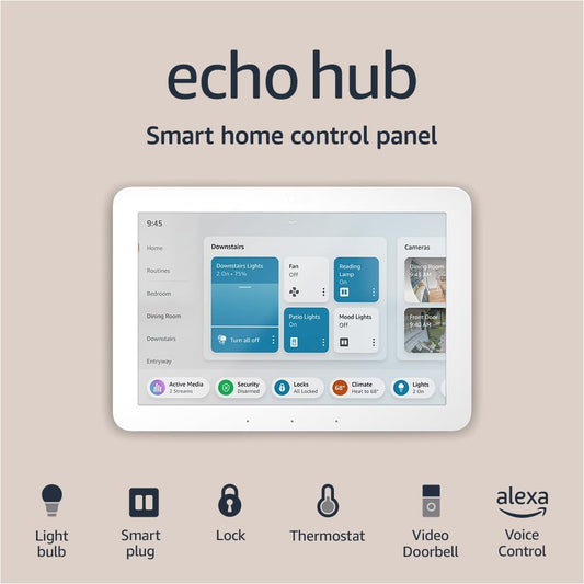 Like-New  Echo Hub | 8” Smart Home Control Panel with Alexa | Compatible with Thousands of Devices