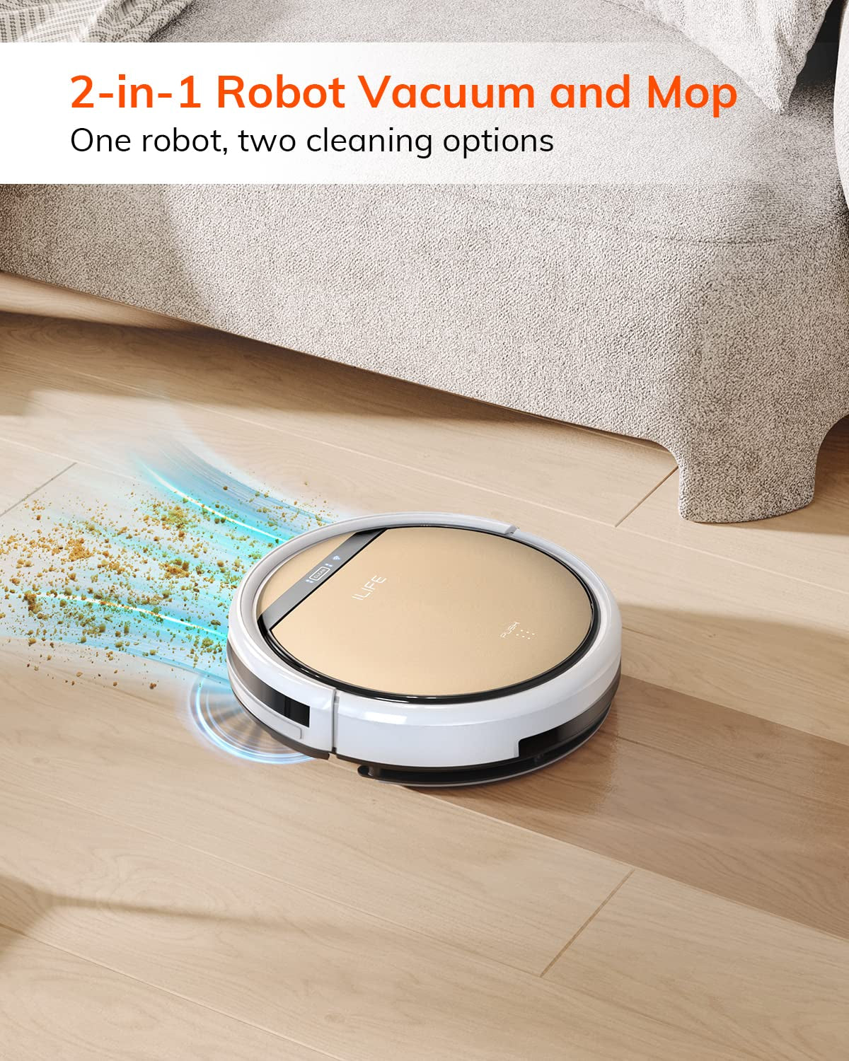 V5S plus Robot Vacuum and Mop Combo with Wi-Fi/App/Alexa, Automatic Self-Charging Robotic Vacuum Cleaner, Slim and Quiet, Cleans Hard Floors Carpets and Pet Hair (V5S Pro Upgrade Version)