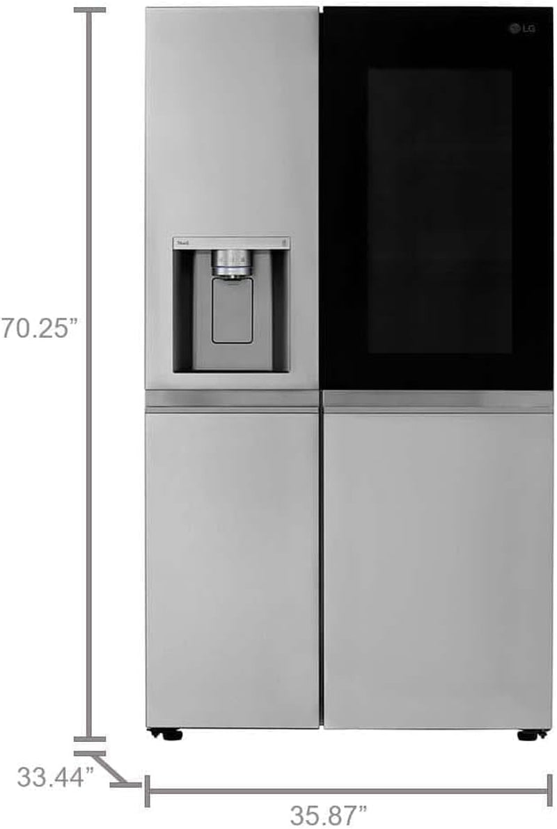 27 Cu. Ft. Side by Side Smart Refrigerator W/Instaview and Craft Ice in Printproof Stainless Steel