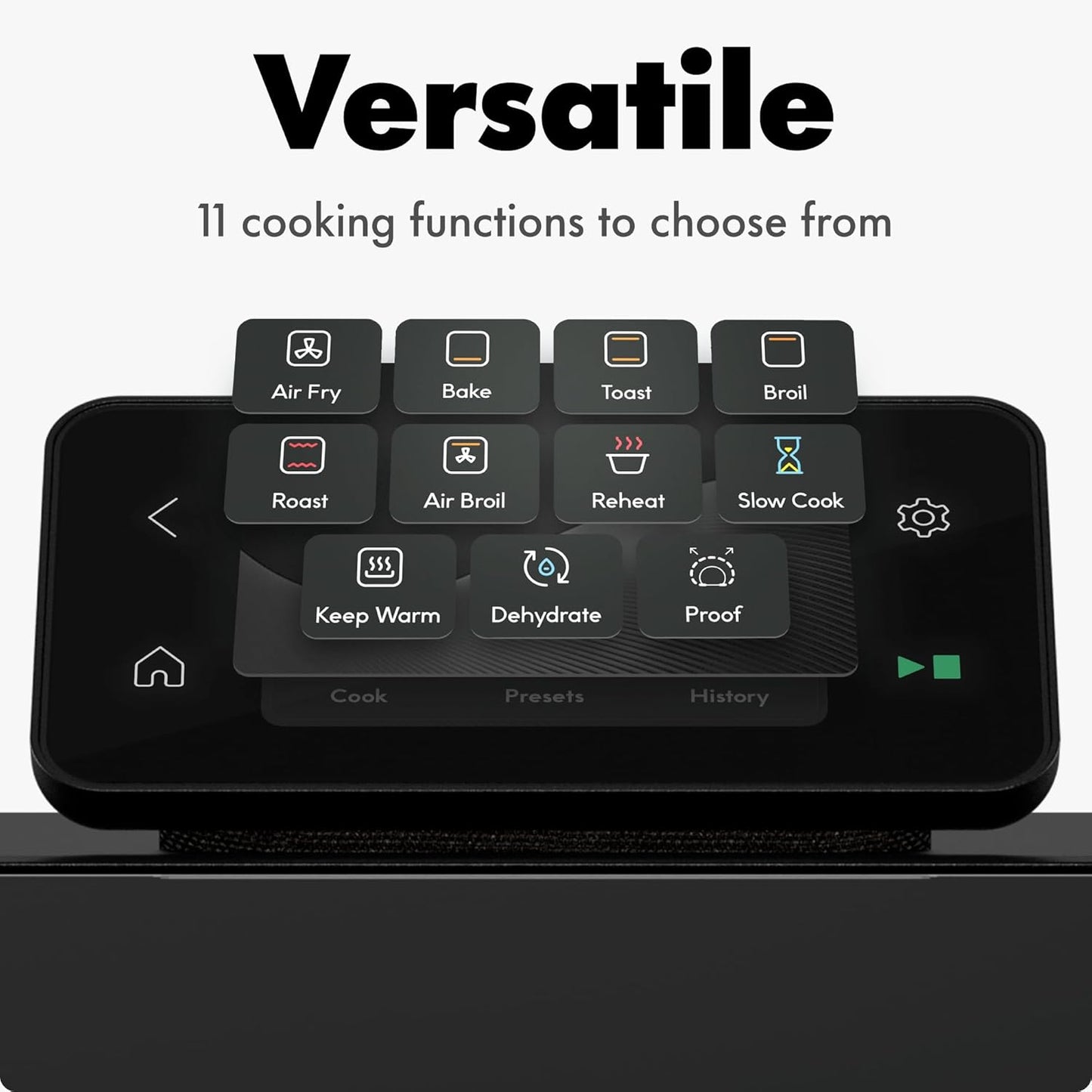 Minioven Smart Toaster Oven Air Fryer Combo, 11-In-1 Countertop Convection Oven, Bake, Broil, Air Fry, Broil, Dehydrate, 1750W, 25 Qt Capacity, Fast Cooking with Touchscreen Controls – Black