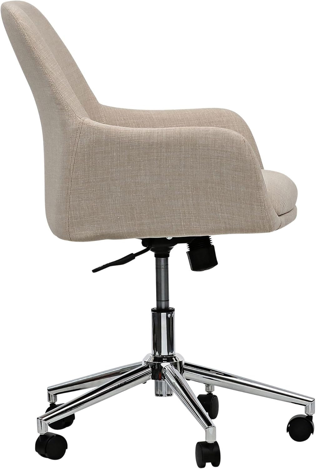 Workspace by  Mid-Century Task Chair, Supports up to 275 Lb, 18.9" to 22.24" Seat Height, Cream Seat, Cream Back