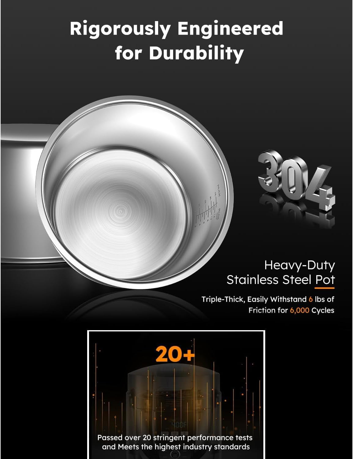 Duet Air Fryer, Electric Pressure Cooker & Grill Combo, 540 in 1 Multicooker with 3 Removable Lids, Slow Cook, Sautés, Dehydrator, 18/10 SS Pot, Sure-Lock Safety Tech & 13 Deluxe Accessories