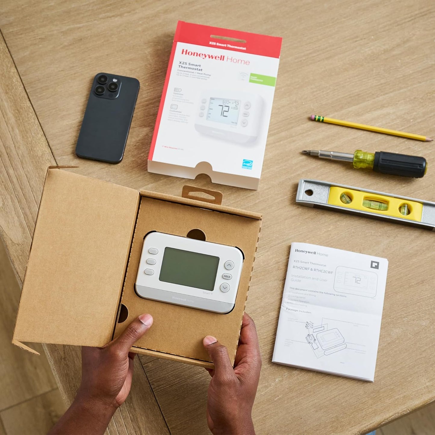 New!  Smart Thermostat, Conventional/Heat Pump Compatibility, Wifi Thermostat for Home, X2S, Gray