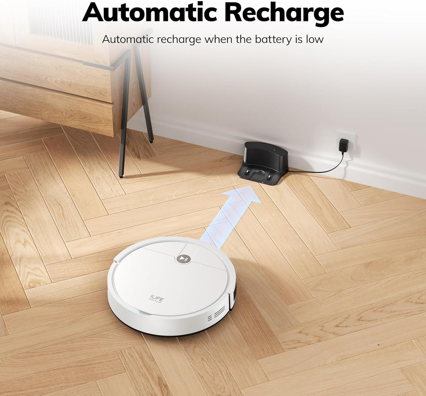 V2 Robot Vacuum Cleaner, Tangle-Free Suction, 120 Mins Runtime, Slim, Self-Charging Robotic Vacuum Cleaner, Ideal for Pet Hair and Hard Floors
