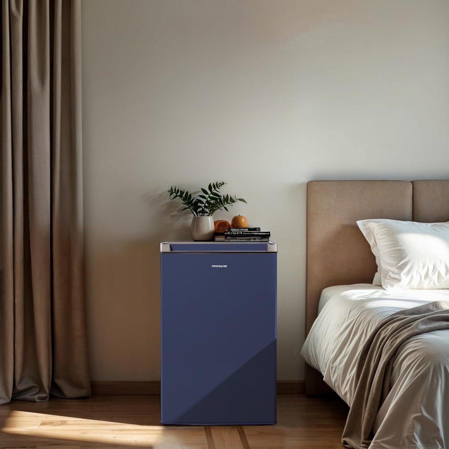 Mini Refrigerator, Compact Freezer Compartment, Adjustable Thermostat Control, Reversible Door, Contemporary Series, 4.5 Cu Ft, Blue