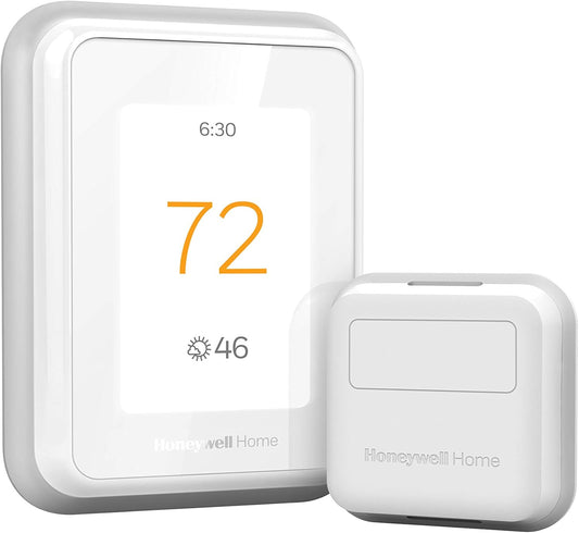 T9 Wifi Smart Thermostat with 1 Smart Room Sensor, Touchscreen Display, White