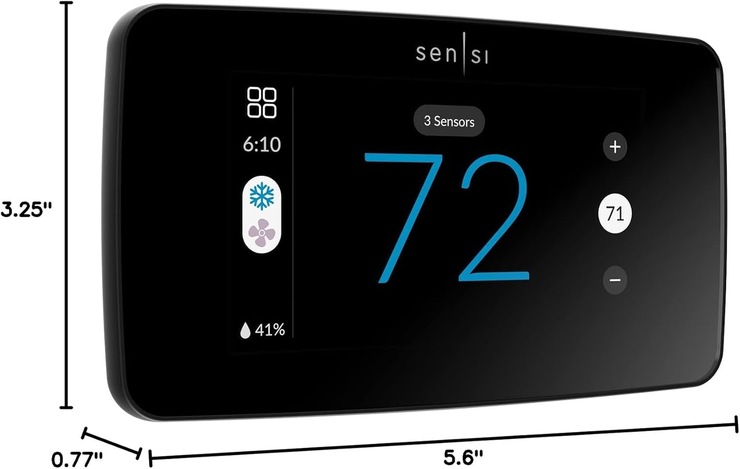Sensi Touch 2 Smart Thermostat with Touchscreen Color Display, 100 Years of Expertise, Programmable, Wi-Fi, Data Privacy, Easy DIY, Works with Alexa, Energy Star Certified, ST76, C-Wire Required