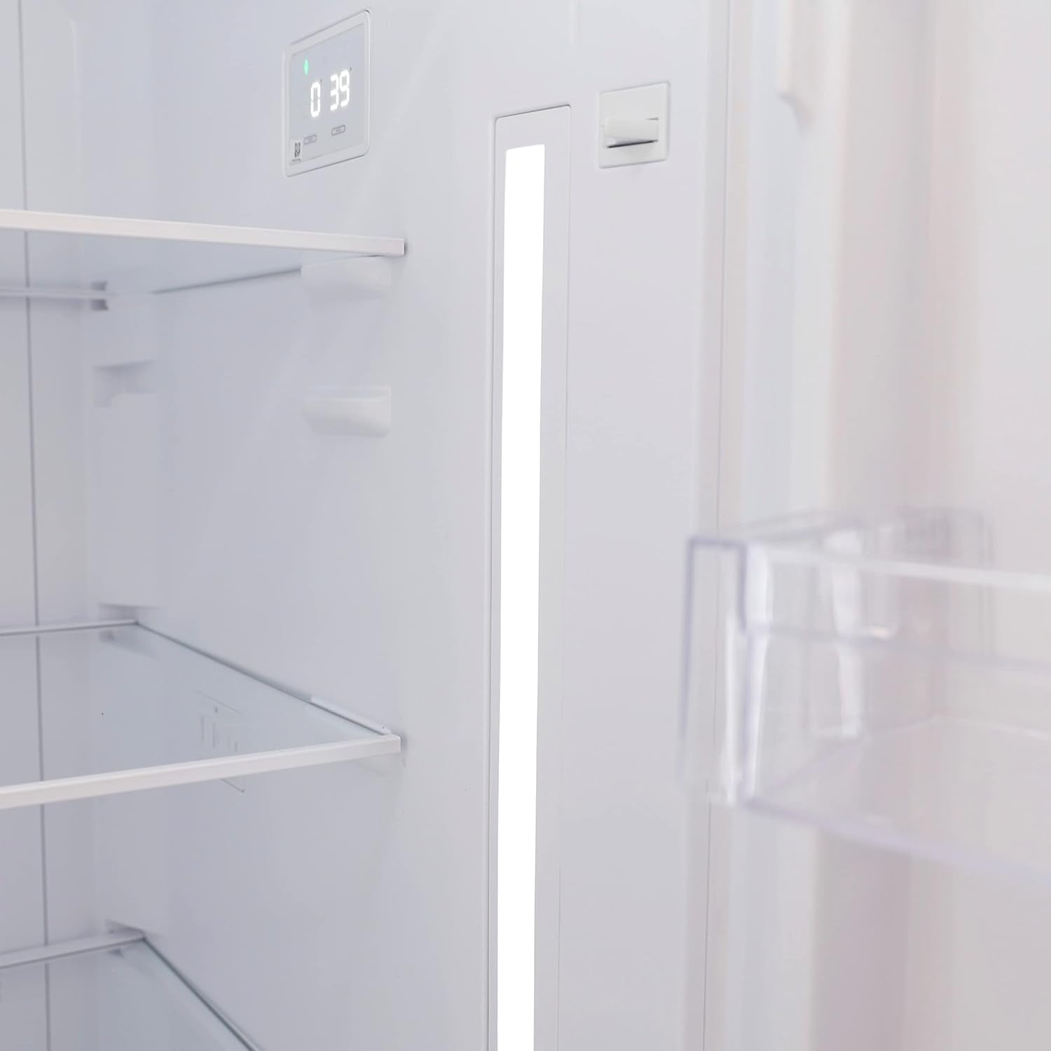 Apartment Refrigerator Freestanding Dual Door Design Fridge with Top Freezer, Adjustable Temperature Control and Frost Free Defrost, for Condo, House, Small Kitchen Use, 14.3-Cu.Ft, Metallic