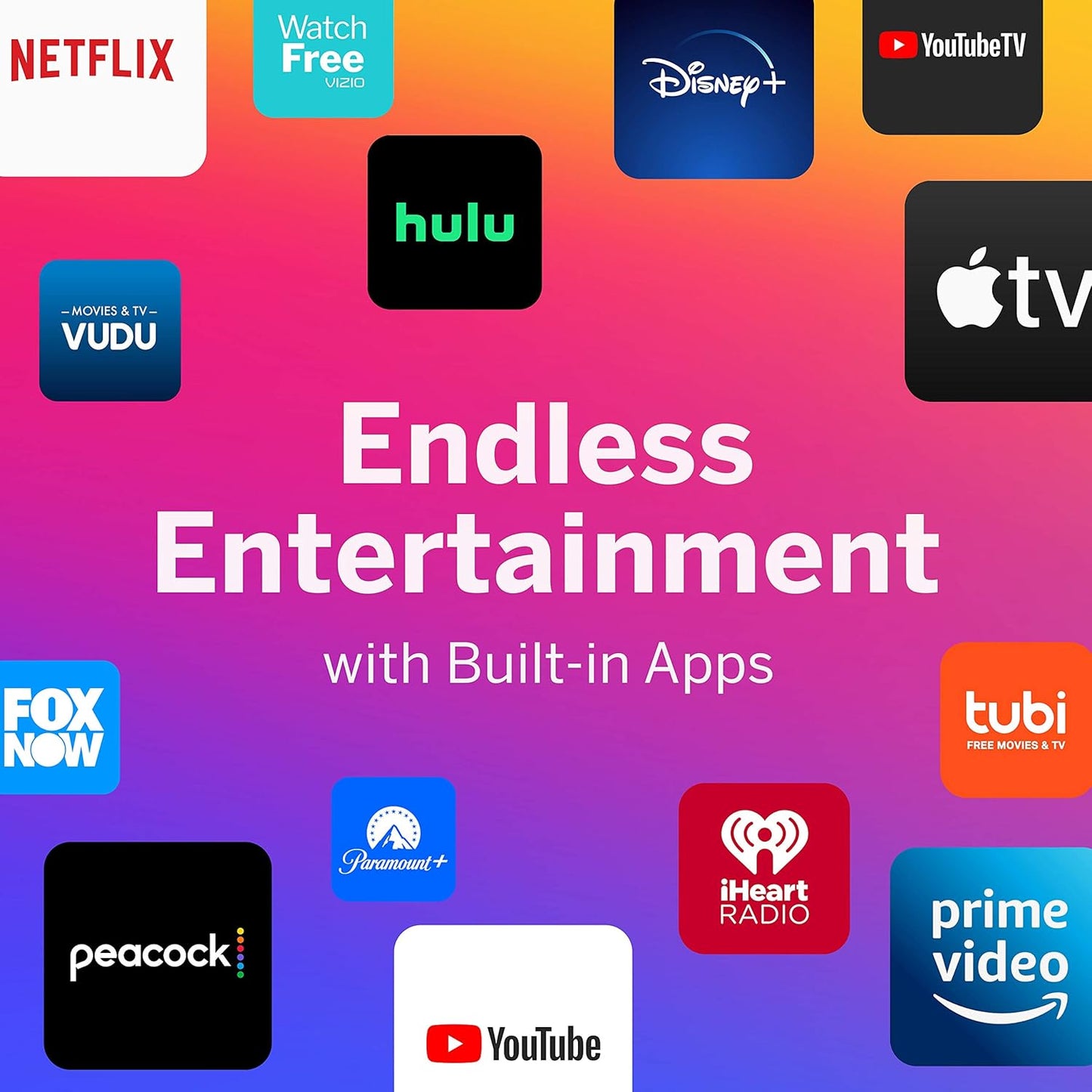 50 Inch 4K Smart TV, V-Series UHD LED HDR Television with Apple Airplay and Chromecast Built-In