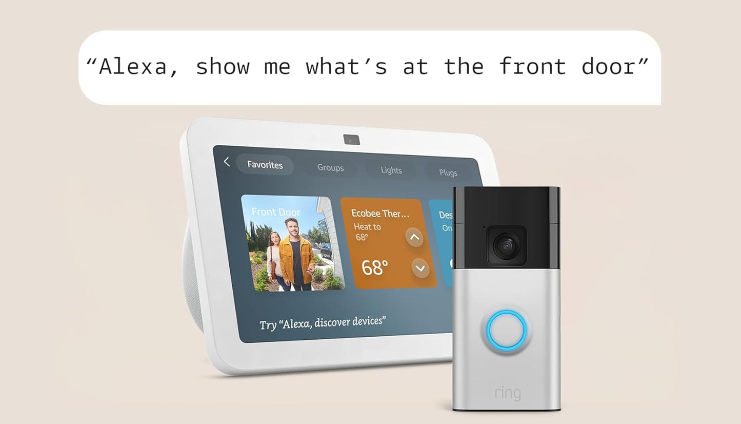 Echo Show 8 with Ring Battery Doorbell (Newest Model), with Alexa+ Early Access
