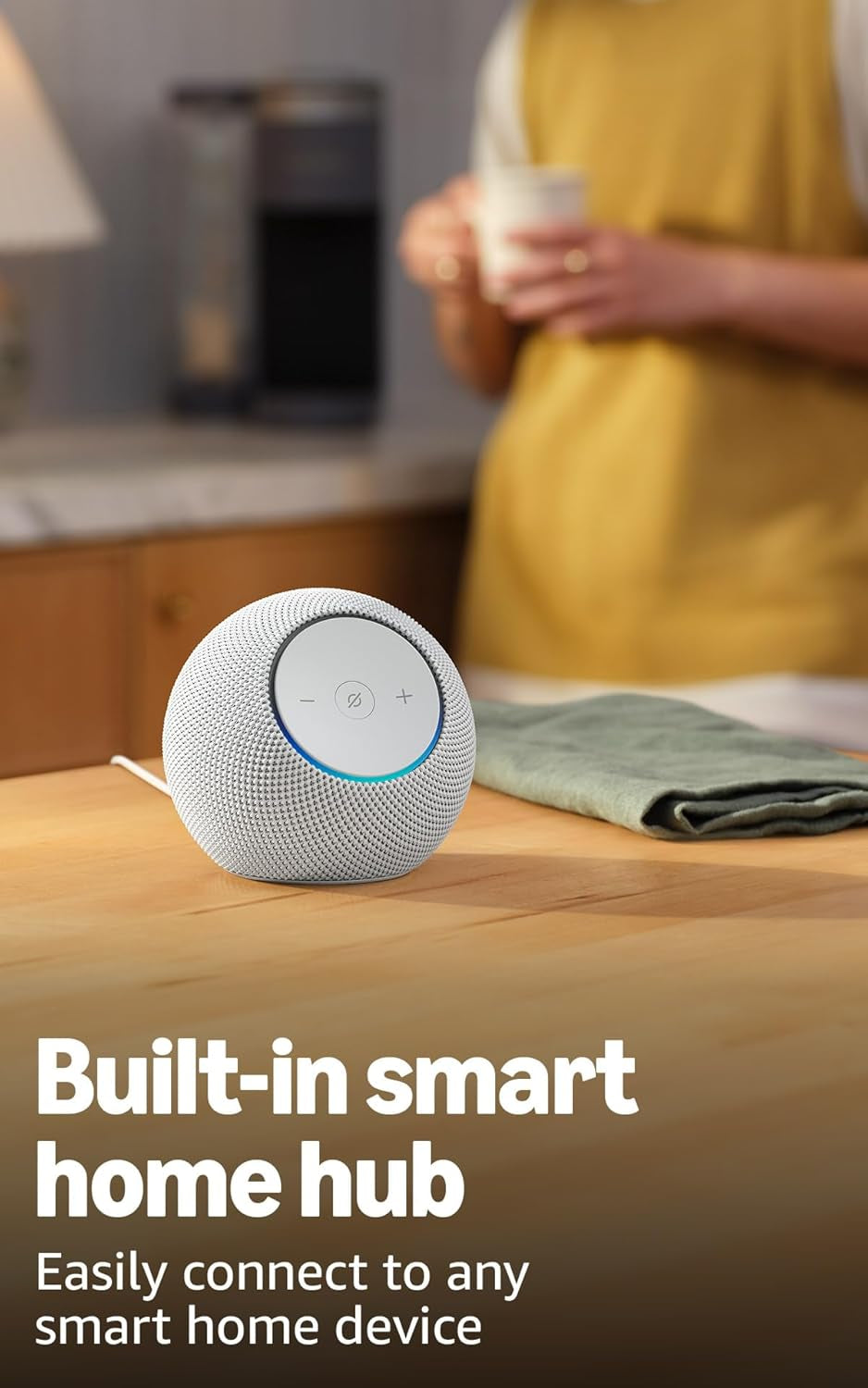 Echo Dot Max (Newest Model), Alexa Speaker with Room-Filling Sound and Built-In Smart Home Hub, with Alexa+ Early Access, Glacier White