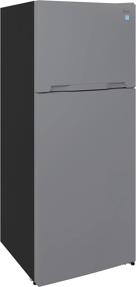 Apartment Refrigerator Freestanding Dual Door Design Fridge with Top Freezer, Adjustable Temperature Control and Frost Free Defrost, for Condo, House, Small Kitchen Use, 14.3-Cu.Ft, Metallic