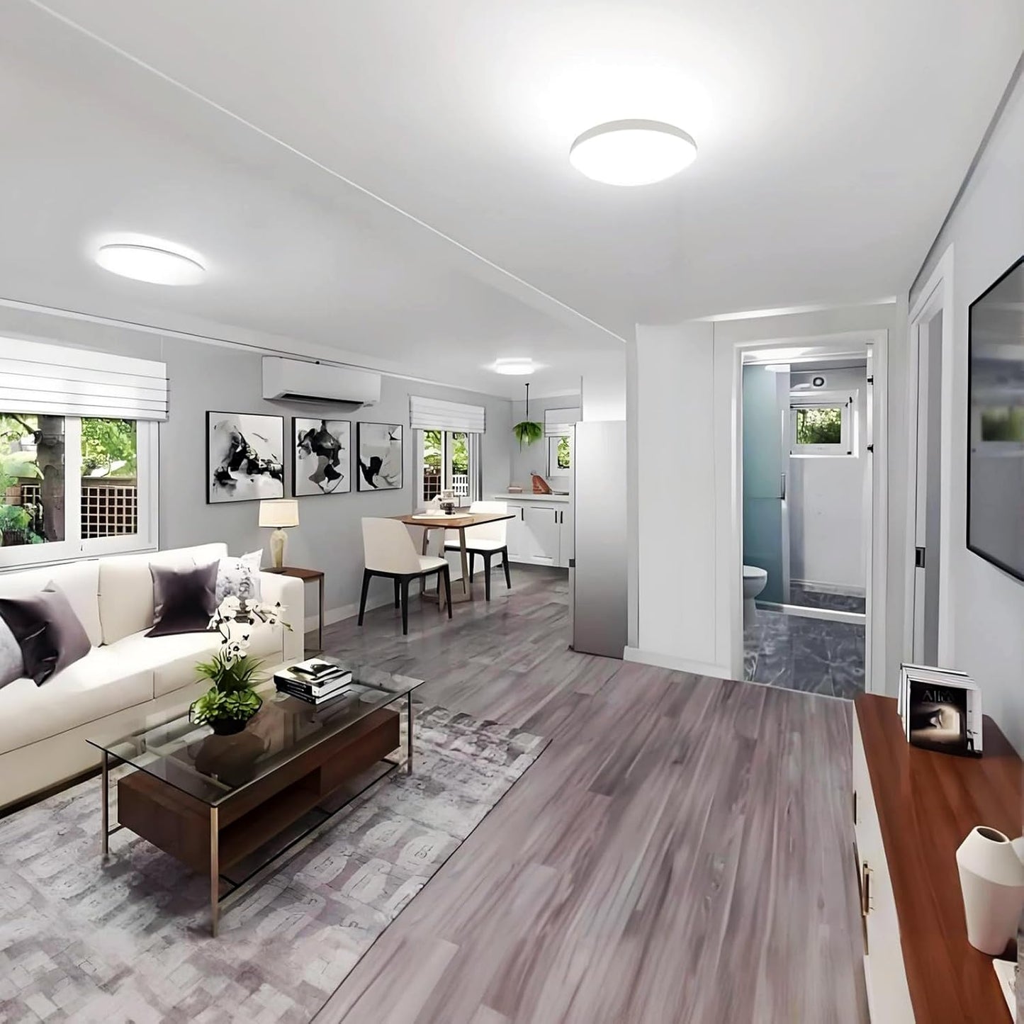 Prefab Tiny Homes to Live in for Adults,20&40 FT Portable Mobile Foldable Expandable Prefabricated Modular Container Cabin Kit Small House for Sale with 2 3 4 Bedrooms and Fully Bathroom Kitchen