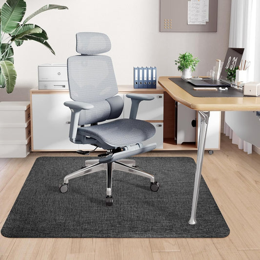 Office Chair Mat for Hardwood & Tile Floor, 36" X 48" Heavy Duty Computer Gaming Chair Mat for Rolling Chairs Non-Curve, Anti-Slip, Floor Protector for Home Office (Black)