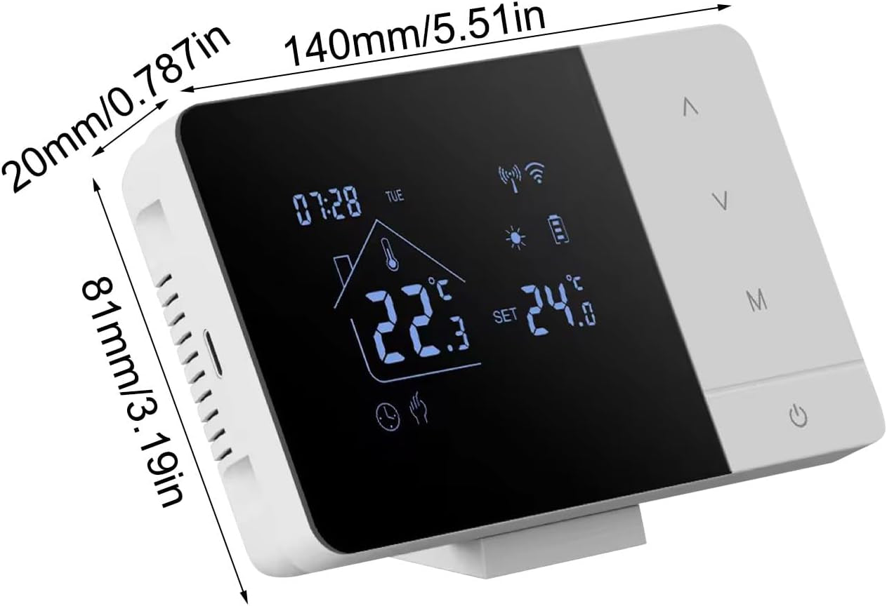 Smart Wifi Thermostat - Heat & Cool Temperature Controller with Touchscreen | APP & Voice Control Thermostatt for Home Automation | Digital Programmable Thermostat for House RV Hotel | Energy Saving C