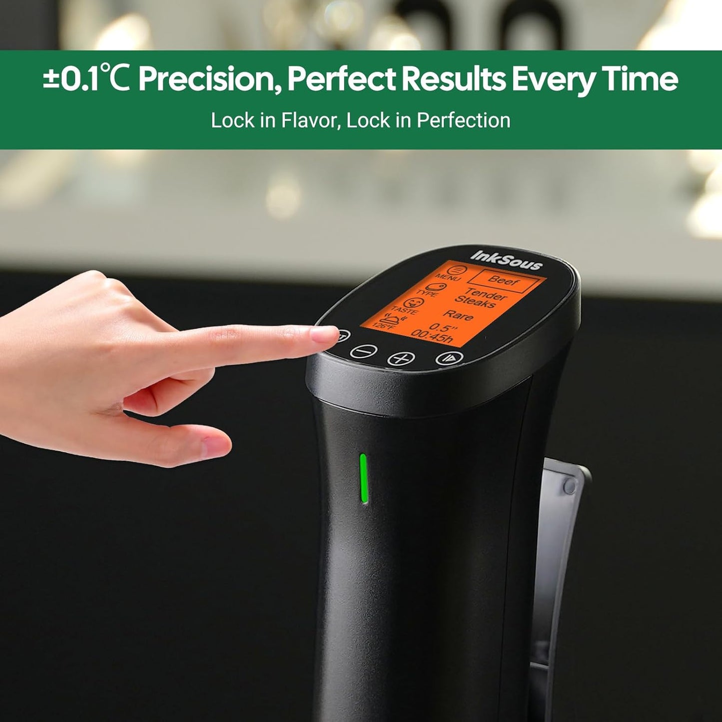 WIFI 2.4G Sous Vide Cooker 1000W Immersion Circulator with APP 14 Recipes,Alarm,Calibration & Timer, 3D Water Fast Heating Ultra-Quiet Sous Vide Machine