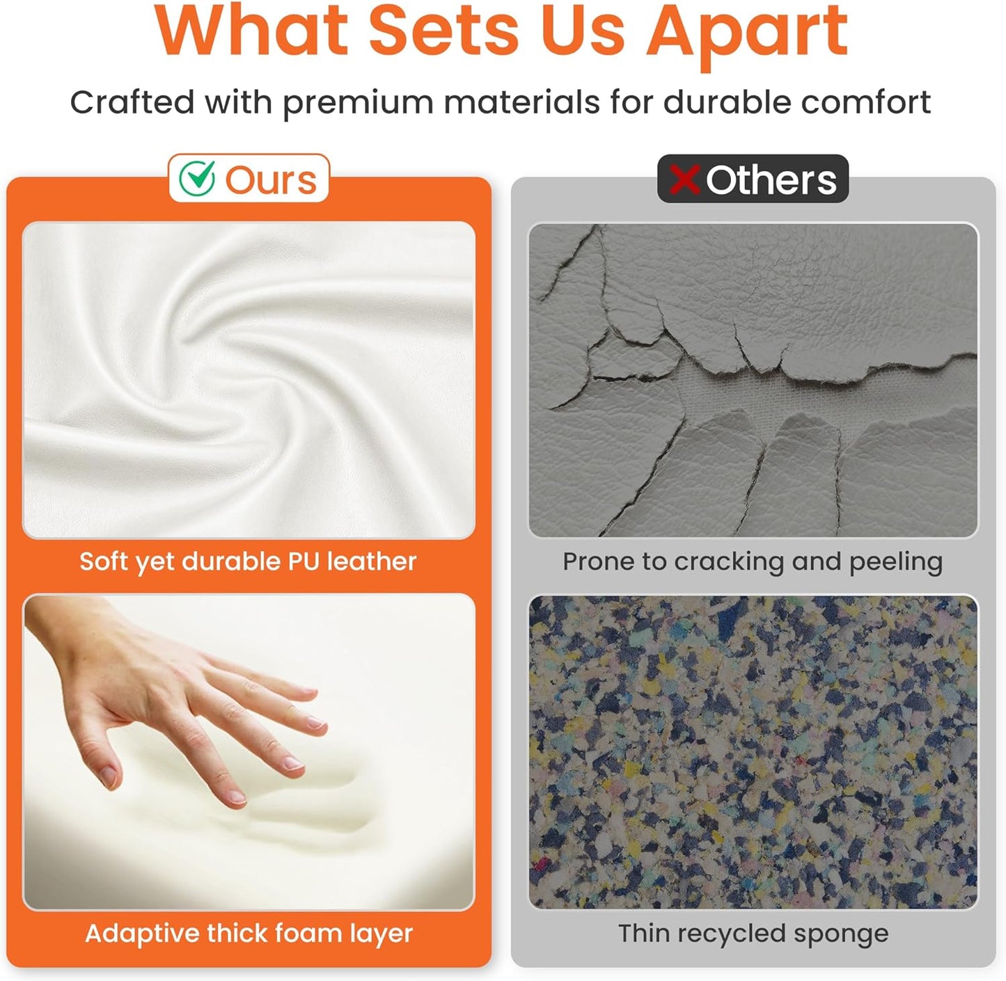 Office Desk Ergonomic Gaming Chair High Back Adjustable Computer Chair with Wheels and Lumbar Support Comfy Leather Executive Swivel (White)