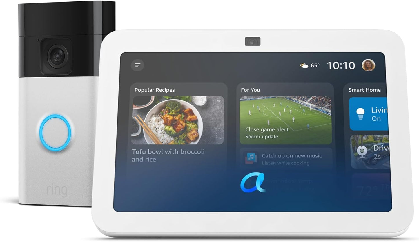 Echo Show 8 with Ring Battery Doorbell (Newest Model), with Alexa+ Early Access
