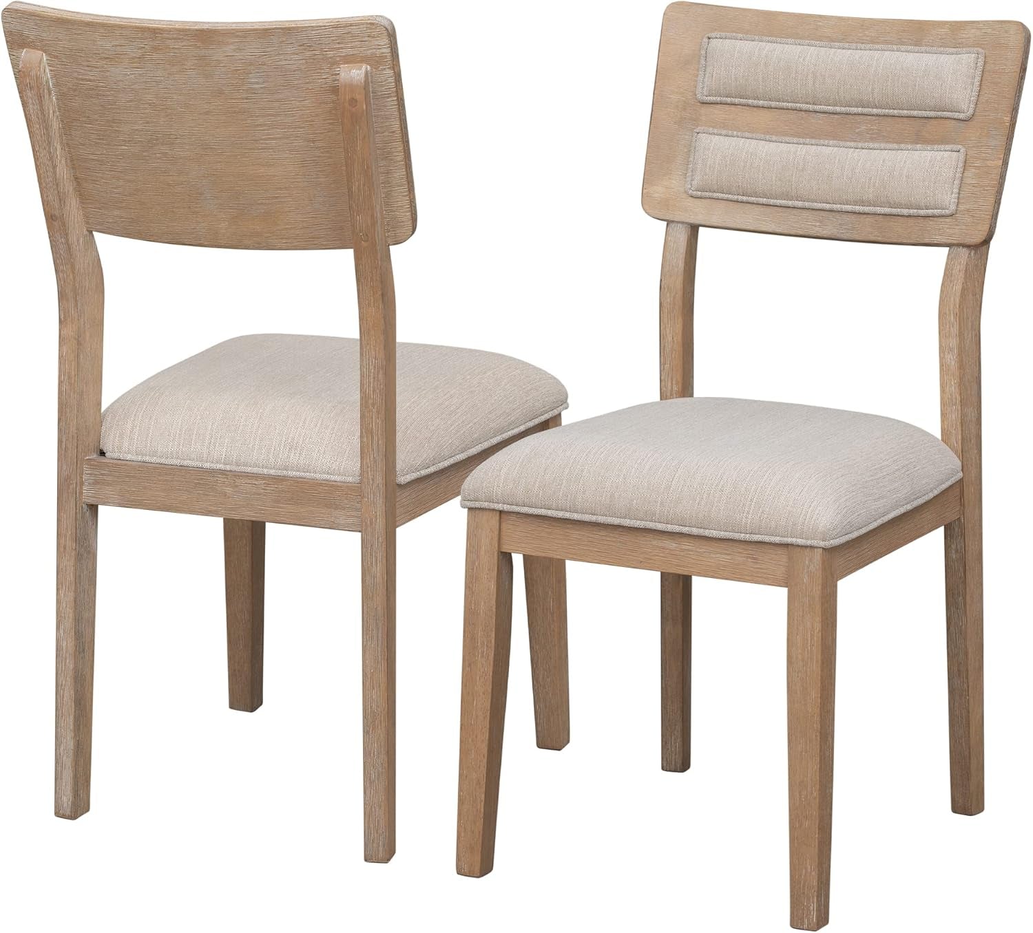 6-Piece 60" Wooden Dining Table Set with 4 Upholstered Chairs and 1 Bench,Classic and Traditional Style,Natural Wood Wash