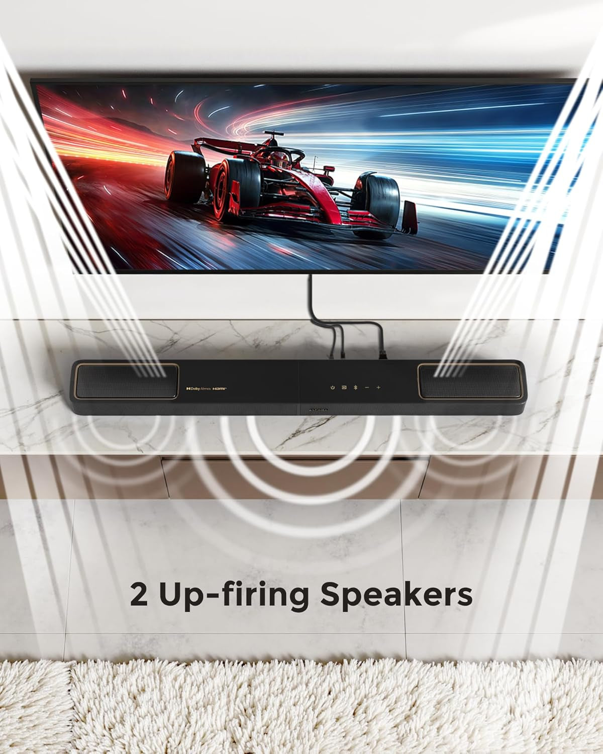 5.1.2Ch Sound Bar with Dolby Atmos, Surround Sound System for TV with 2 Surround Speakers, Sound Bar for Smart TV, Soundbar for Home Theater, BT 5.4, HDMI Earc, Skywave F40 (New, 2025 Model)