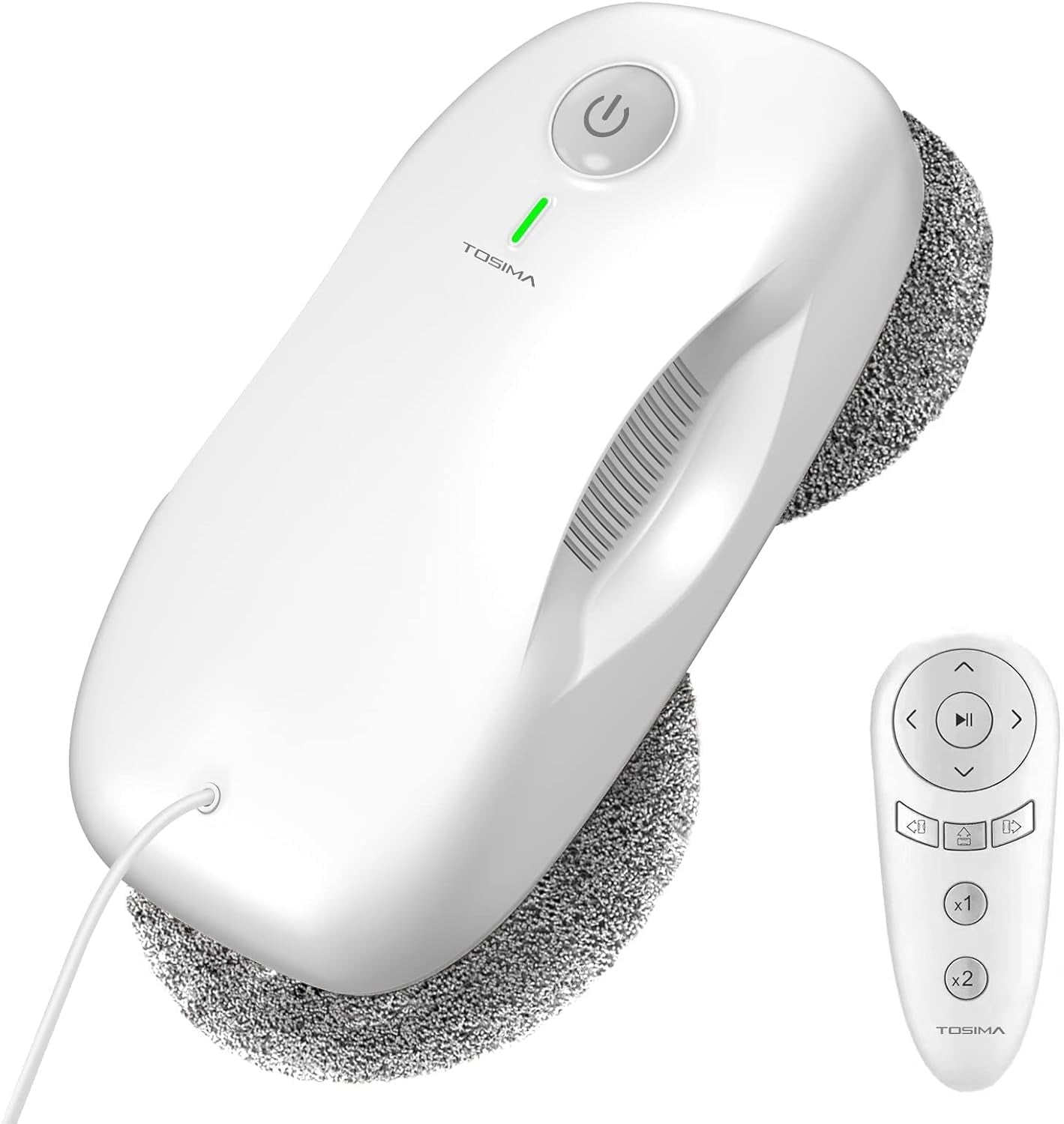 W2 Window Cleaner Robot, Automatic Cleaning with Intelligent Path Planning, 3800Pa Suction Power, Edge Detection Technology, Remote Control, White