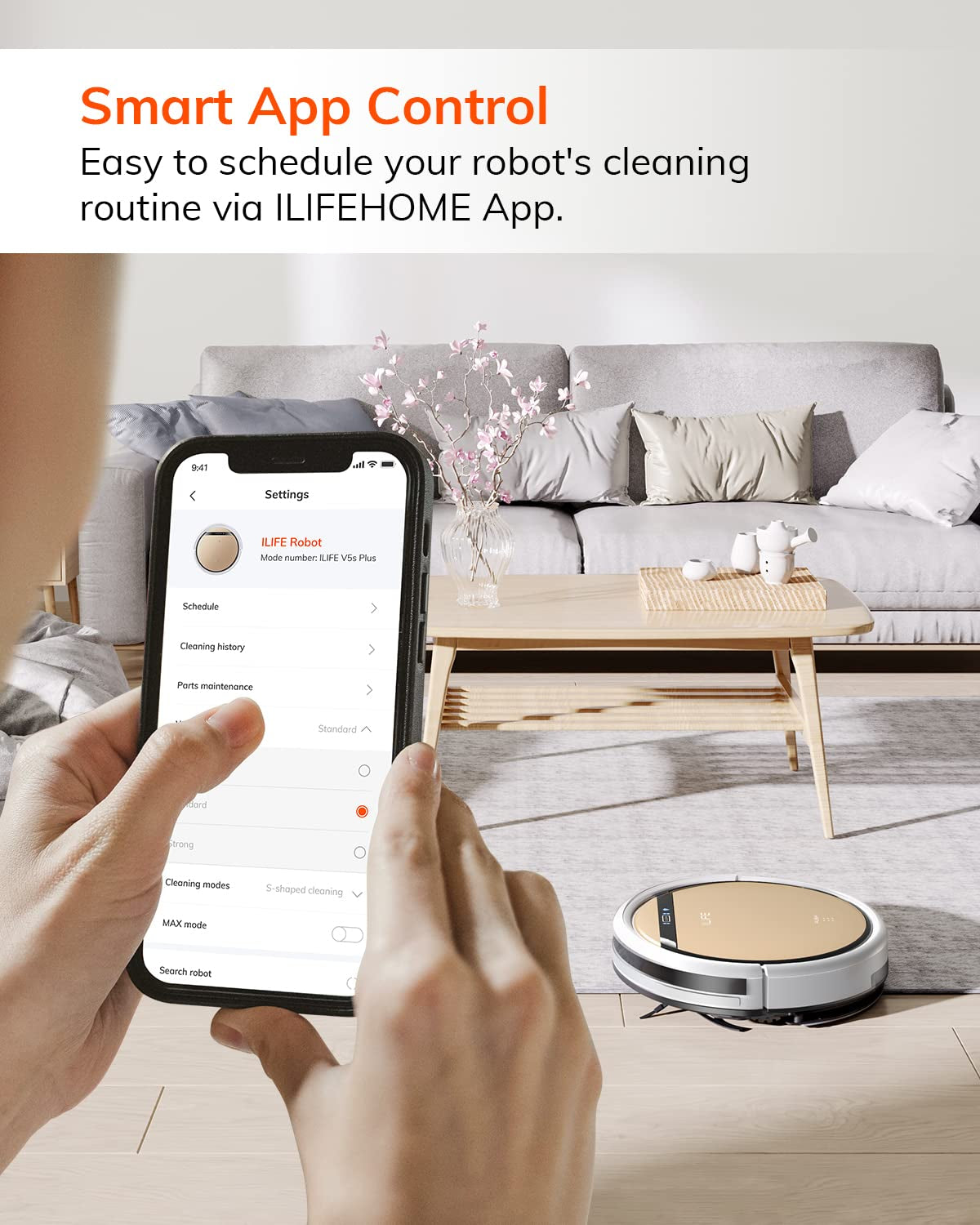V5S plus Robot Vacuum and Mop Combo with Wi-Fi/App/Alexa, Automatic Self-Charging Robotic Vacuum Cleaner, Slim and Quiet, Cleans Hard Floors Carpets and Pet Hair (V5S Pro Upgrade Version)