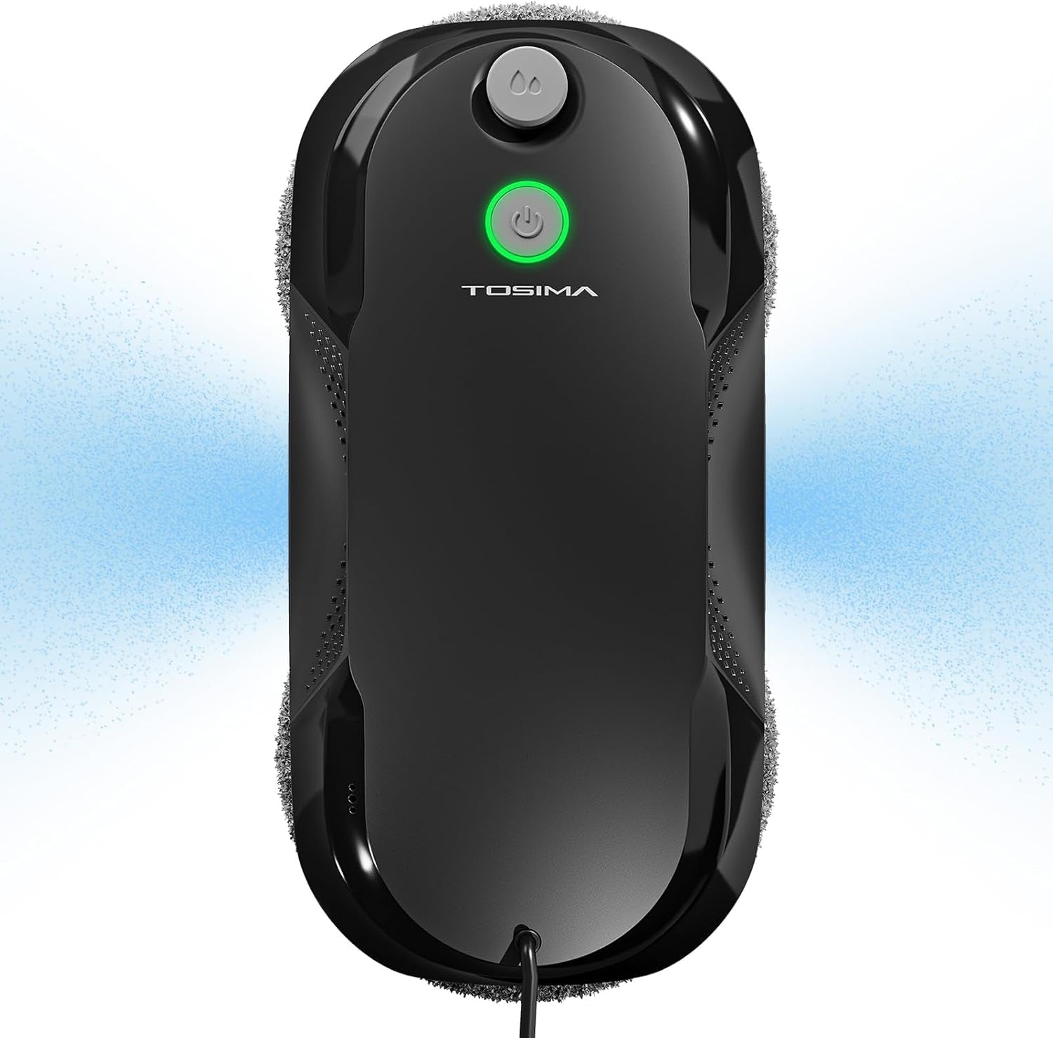 W5 Window Cleaning Robot, Dual Direction Auto-Spray Smart Window Cleaner with Triple Safety System, Smart Navigation, Remote Control, for All Smooth Surfaces, with 8 Rags, Black